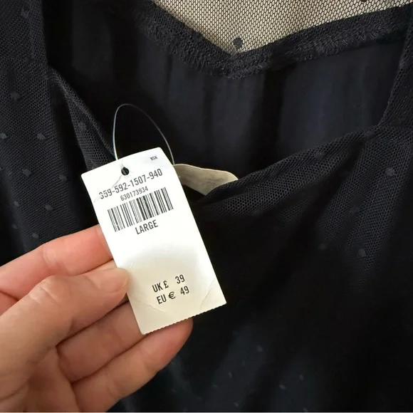 Hollister Black Mesh Floral Dress – Size Large, NWT - Picture 7 of 9